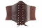 QIGEN LTD Women Elastic Wide Band Tied Waspie Corset Waist Cincher Belt for Halloween Xmas (Brown)