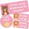 melu kids® Namensaufkleber Kinder Set für Kleidung & Gegenstände (50 Stück) Namensetiketten für Kindergarten/Schule, Selbstklebend und waschmaschinenfest - rosa