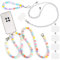 WanderGo Handy-Kette Perlen, Universal Handy-Kette Lanyard, Kette, Halskette zum Aufhängen mit weißen Einsätzen, Bunte Perlen Handy-Anhänger Halsband Kompatibel mit den meisten Smartphones