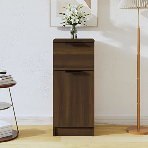 Homgoday Anrichte Küche Sideboard Wohnzimmer Anrichte Küche Anrichte Wohnzimmer Anrichte und Anrichte Küche Platzsparende Anrichte Eiche Braun 30 x 30 x 70 cm aus mehrschichtigem Holz
