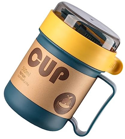 KICHOUSE Tasse De Lait Pour Micro-ondes Tasse De Petit-déjeuner Portable Avec Cuillère Isotherme Et Étanche