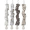 MIMUSELINA Lot de 4 Attache Tetine avec Pince en Métal - Attache Sucette Bébé avec Boucle Élastique et Pince - Attache Tetine en Tissu pour Accrocher les Tétines