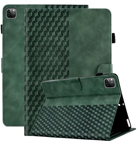 Vkooer Coque pour iPad Air 5e Génération 2022 / iPad Air 4 2020 10.9 Pouces, iPad Pro 11 (4e/3e/2e/1e Génération) Housse Cuir PU Etui de Protection avec Veille/Réveil Auto- Vert foncé