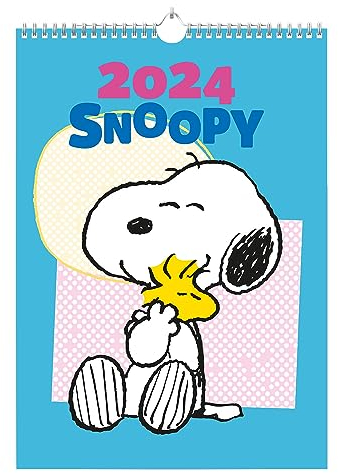 Grupo Erik Peanuts Snoopy Kalender 2024 Wandkalender 2024 - A3 Kalender 2024 Familienplaner 29,7 x 42 cm 12 Monate - Offizielle Lizenzprodukte Snoopy Fanartikel