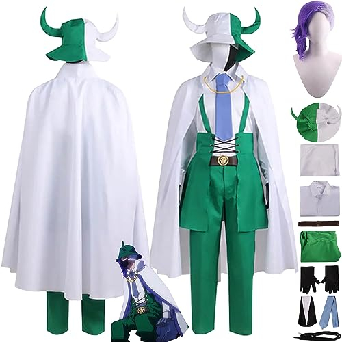 Tjmiaohao Anime One Piece Page One Cosplay Kostüm Outfit Monkey D. Luffy Uniform Umhang Komplettset Halloween Party Dress Up Anzug mit Gesichtsmaske Hut Perücke für Männer Jungen (XL)