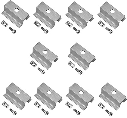 SUNEX® Mittelklemme Photovoltaik, Modulklemme Aluminium für Solarmodul Klemmen, PV Klemmen mit Nutenstein für Montageschiene, Solarschiene und PV Profil, Modulhöhe 30 mm, Alu-Grau, 10 Stück