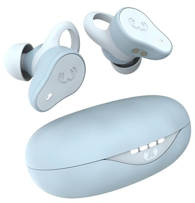 Fresh 'n Rebel Twins Move, kabellose In-Ear Bluetooth Sport Kopfhörer, Spritzwassergeschützt, Dual Master, Mit Mikrofon und klickbarer Taste und Lautstärkeregler, 30 Stunden Spielzeit (Dusky Blue)