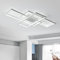 JIINOO Dimmbare Deckenleuchte, 110cm Unterputz Deckenleuchte Fernbedienung Moderner Kronleuchter, 70W Quadratisches Acryl in der Nähe der Deckenleuchte für Schlafzimmer Wohnzimmer, weiß