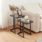 [en.casa] Set de 2 Tables Basses Gigognes Ensemble de 2 Tables d'Appoint Lot de 2 Bouts de Canapé de Tailles Différentes avec Plateau en Verre Trempé de 4 mm Métal Noir