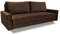 Furniture-Adamski Schlafsofa Alex, Sofa mit Schlaffunktion und Bettkasten, Klappsofa, Schlafcouch mit Füßen aus Holz, Couch in Velourstoff, Frabe: Braun