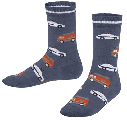 FALKE Unisex Kinder Police and Fire Cars Socken Baumwolle atmungsaktiv