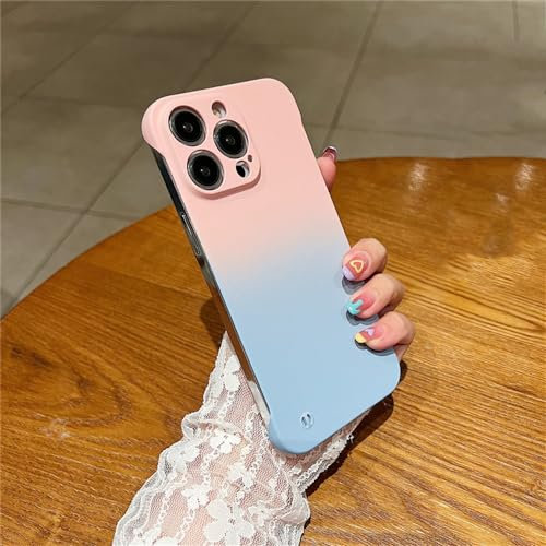ADKOT Custodia senza cornice sfumata per iPhone 15 14 13 12 11 Pro Max Mini Cover posteriore per iPhone 15 14 8 7 Plus XR X XS Max, rosa blu, per iPhone 13