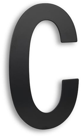 HASWARE Numero civico moderno in acciaio inossidabile spazzolato Elegante porta alfabeto placca Street Home Decor (C, 6 pollici nero)