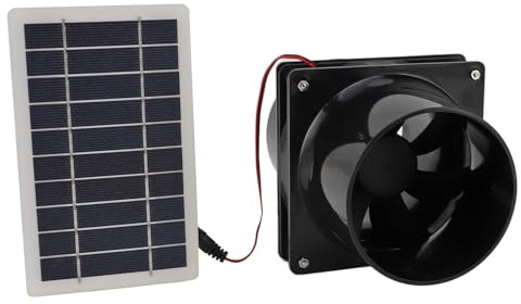 Verbessertes Solar Ventilator Set, 10 W, 12 V, Solarbetriebener Abluftventilator, Solar Doppelventilator Kit, Wasserdichter Solar Abluftventilator für Gewächshaus oder