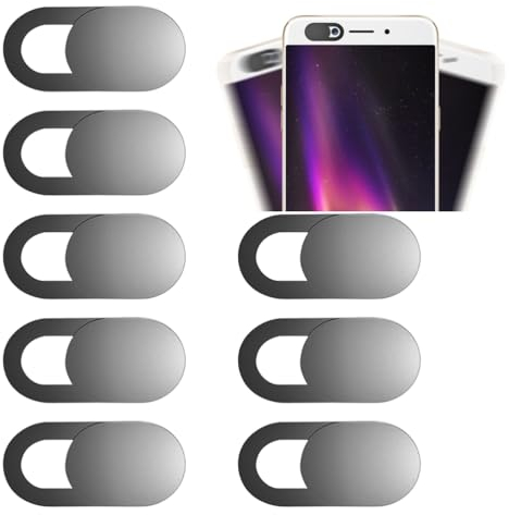 8 Pièces Webcam Cover, Cache Camera Ultra-Mince pour Tablettes, Ordinateur Portable, PC, Smartphone - (Le Noir)