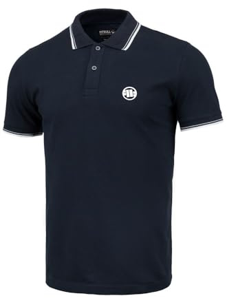 PITBULL - Poloshirt Herren Kurzarm, Classic Herren Poloshirt für Männer Pique Stripes, Regular Polo Shirt, Baumwolle Herren Poloshirt Kurzarm, Tshirt Herren mit Kragen, Polo Herren