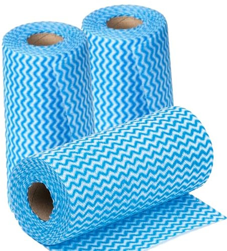 150 Putztücher Wischfixtuch Rolle 50 Blatt je Küchenrolle Wischtuch Reinigungstücher (Blau)