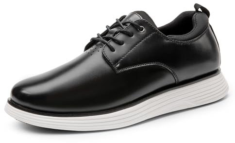 Bruno Marc GrandFlex Suit Polish- Zapatos de Vestir Hombre Zaptos Casuales Transpirables con Cordones Zapatos Traje Hombre Cómodos Oxfords,Size 43,Negro,SBOX2412M