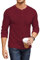 COOFANDY Henley Long Sleeve Men Regular Fit Shirts for Men Basic Waffle Pullover with Pocket WineRed L
