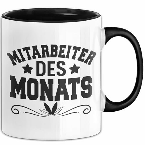 Mitarbeiter Des Monats Tasse Geschenk Bester Mitarbeiter Angestellter Kaffee-Becher (Schwarz)