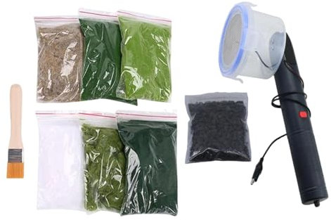 Milageto Statische Grasapplikatoren, statische Beflockung, tragbare Handbeflockungs-Kits, Beflockungsmaschine für Rasen, DIY-Landschaftsdiorama