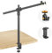 JEBUTU OS02 Supporto da tavolo per Fotocamera, 31 – 97 cm, Regolabile, per DSLR, Treppiedi con Braccio Flessibile e Testa a Sfera da 1/4 per Fotocamera, Luce ad Anello Live Streaming