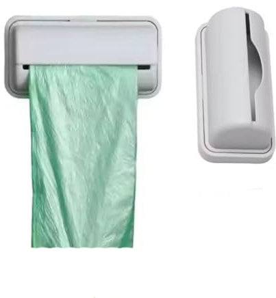 Boîte de rangement pour sacs poubelles, distributeur en plastique avec support adhésif, distributeur de sacs poubelle pour le fond de la poubelle, pas besoin de perforer, support mural