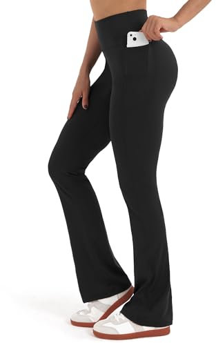 Zylioo Lang Bein Flared Leggings Yogahose Damen Lang/Extra lang,Blickdicht Bootcut Leggings Tall/Extra Tall,Fitnesshose Bootleg Jazzpants
