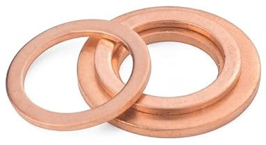 TNGNMGVSJ 10PCS 2mm Thickness M3 4 5 6 7 8 10 12 13 14 15 16 17 18 20 21mm Copper Washer Solid Gasket Sump Plug Oil Seal for Boat(20x27x2mm)
