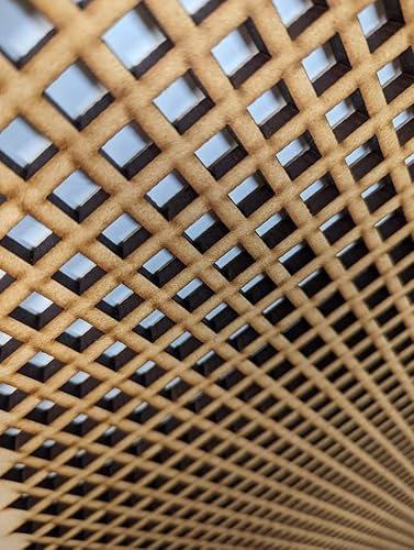 Wooden mesh laser cut in 6mm thick mdf decorative panel for radiator covers, partition walls and home made cabinets (various sizes) Diamond pattern (D5). Made in the UK (Primed white, 1200mm x 620mm)