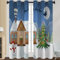 Curtain Blauer Schneemann Grün Blackout Curtain Weich Gardinen Wohnzimmer Waschbar Vorhang mit ösen Verdunklungsvorhänge Curtains Living Room Polyester Vorhänge 2x140x160cm