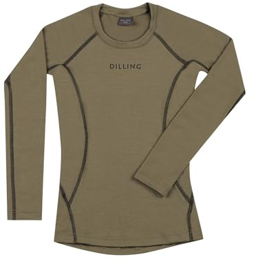 DILLING Baby Langarmshirt Bio-Merinowolle Baselayer Unterwäsche Druckknöpfe temperaturregulierend und atmungsaktiv