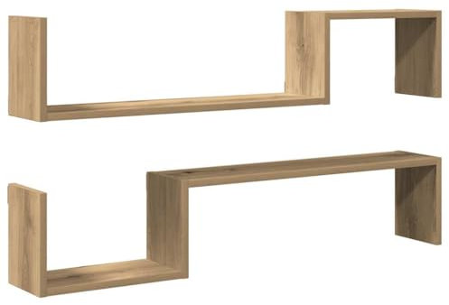 Étagères murales 2 pcs chêne artisanal 100x15x20 cm