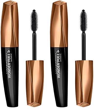 Manhattan Wonder’Full Mascara, Fb. 001 Extreme Black, Tiefschwarze Wimperntusche für ausdrucksstarkes Volumen, 11 ml (Packung mit 2)