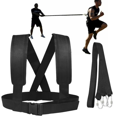 Gewichtsgurt für Schlitten – Traktionsgurt für Schlitten, Training, Widerstand, Fitness, Geschwindigkeit, Agilität, , Übungsgurt für Reifen, Zugschnur, Tr