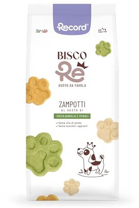 Record - BiscoRe Biscotti Naturali per Cani Zucca, Vaniglia e Spinaci, formato da 1kg. Snack Croccanti e Naturali, Cotti al Forno, Senza Conservanti né Olio di Palma, Leggeri, Digeribili e Gustosi