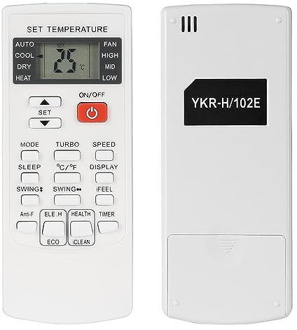 YKR-H/102E Mando a Distancia Compatible con AUX MundoClima FanWorld Aire Acondicionado AC MUPR-09-H9A MUPO-09-H6 FW6-2250-ECO FW10-2250 FW11-2250-I Sustitución Controlador