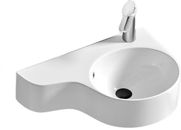 WANGHAI-666 Baño Lavabo Lavabo pequeño Moderno y Sencillo for baño, Lavabo montado en la Pared, balcón, Lavabo de cerámica for Exteriores Fregadero del baño