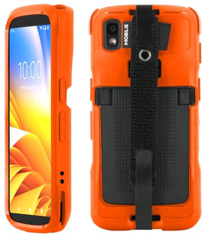 Mobilis Schutzhülle für Zebra TC22 TC27 mit Handschlaufe | Antimikrobieller Schutz - Etui in Militärqualität - Leuchtende Neonfarbe hohe Sichtbarkeit & Sicherheit