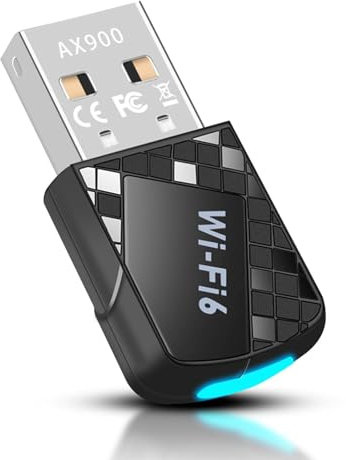 WLAN Stick für PC, AX900 WiFi6 USB WiFi Adapter Dual Band 2.4GHz/5GHz Interne Antenne 2DBi Kompatibel mit Windows 11/10/8.1/8/7, USB WLAN Adapter für PC/Desktop/Laptop
