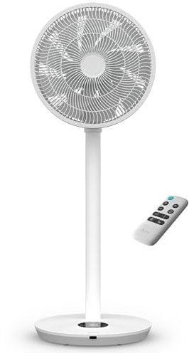 Duux Whisper Flex 2 Ventilator – Ultra Leise 13 dB – Nachtmodus & Timer – Höhenverstellbar (54–92 cm) – Energiesparend ab 2W – Bedienung am Ventilator & per Fernbedienung – Weiß