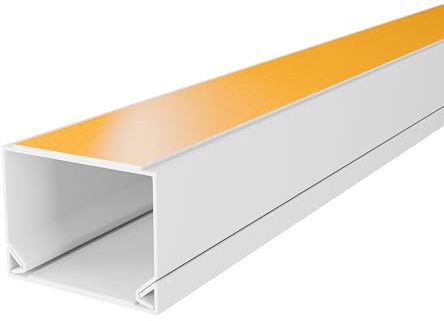 DQ-PP KABELKANAL – PVC – Selbstklebend – Größe: 15x10mm – Länge: 2m – Farbe: Weiß – Kabelbox für LAN Kabel Internetkabel Kabelmanagement