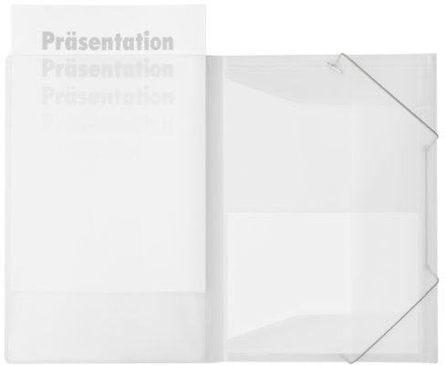 PP-Präsentations-Eckspanner-Sammelmappe, Transparent, milky, 10 Stück