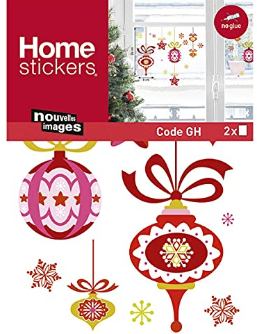 Xmas Fenstersticker Weihnachtskugeln rot