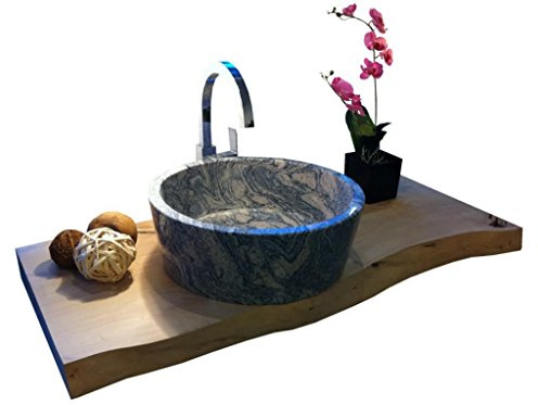 Mayer & Fendt Waschbecken aus Naturstein, Granit, Model Kairo, Juparana, Ø42cm