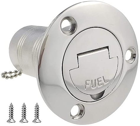 ISURE MARINE 1-1/2(38mm) Boat Gas/Fuel/Diesel/Water/Waste Deck Fill/Filler with Keyless Cap 1-1/2 Marine Mirror- Polished 316 Stainless Steel Hardware for Boat Yacht Caravan