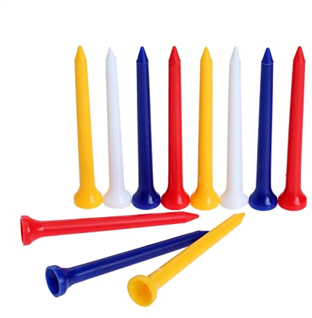 MUXSAM 100Pcs Golf Ball Tees Mix Color Plastic Cup Shaped Golf Tees 70mm for Golf Outdoor Training