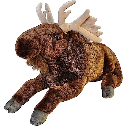 Wild Republic 17342 19324 Jumbo Plüsch Elch, großes Kuscheltier, Plüschtier, Cuddlekins, 76 cm, 30