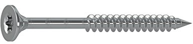 Dresselhaus 0/3585/000/6,0/100/ /02 JD-79-Universalschraube mit Senkkopf und Fräsrippen, I-Stern und Teilgewinde, Edelstahl rostfrei A2, 6 x 100 mm, 6 x 100, 100 Stück