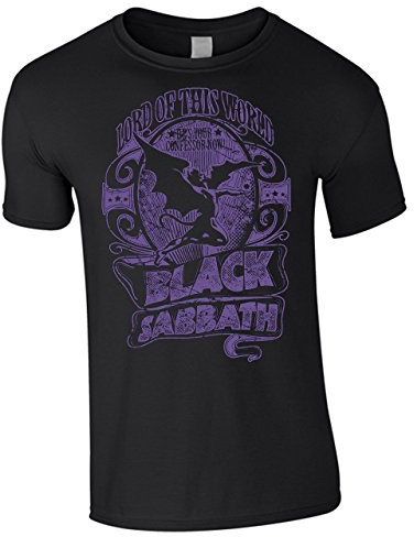T-SHIRT TEE MEN KID BLACK SABBATH HEAVY METAL MUSIC LORD OF THIS WORLD HE'S YOUR CONFESSOR NOW COLOR BLACK SIZE S